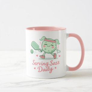 Mug Joli personnage de pickleball rose Citation drôle