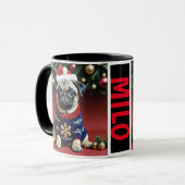 Mug Joli Petit Carlin À Noël (Devant gauche)
