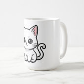 Mug Joli petit chat blanc (Devant droit)