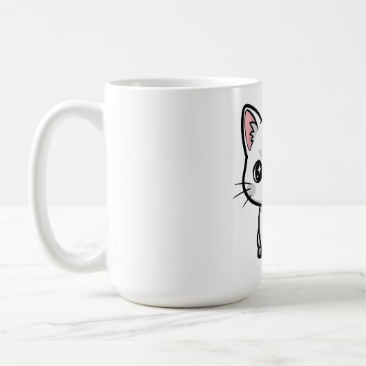 Mug Joli petit chat blanc (Gauche)