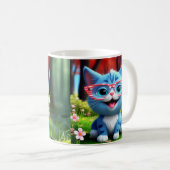 Mug Joli petit chat bleu souriant-55665 (Devant droit)