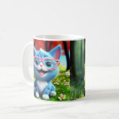 Mug Joli petit chat bleu souriant-55665 (Devant gauche)