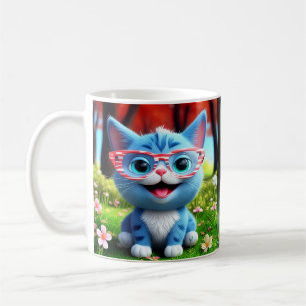 Mug Joli petit chat bleu souriant-55665