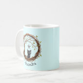 Mug Joli petit chaton noir regardant une étoile (Devant gauche)