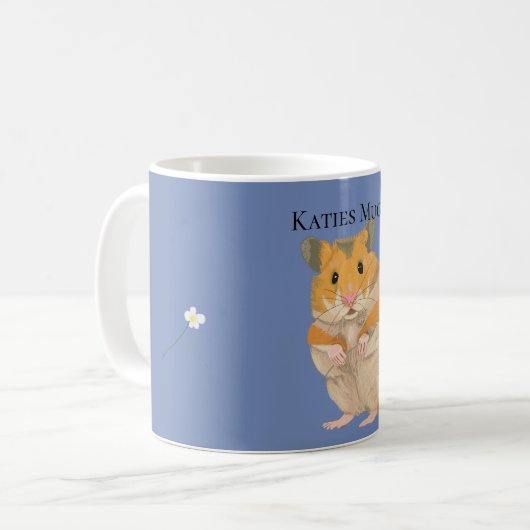 Mug Joli petit Hamster tenant une fleur (Devant gauche)