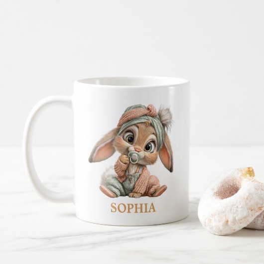 Mug Joli Petit Lapin Bébé (Avec donut)
