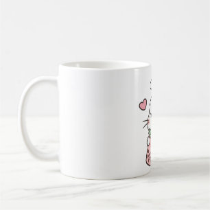 Mug Joli Petit Lapin Blanc Qui Apprécie Boba Tea