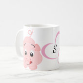 Mug Joli petit rose rose Monogramme (Devant gauche)