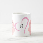 Mug Joli petit rose rose Monogramme (Centre)