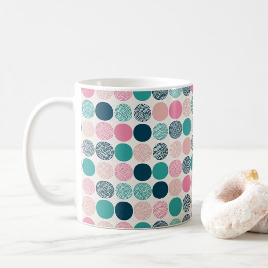 Mug Joli Pois de couleur (Avec donut)