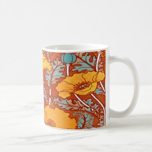 Mug Joli Poppy Orange Art Nouveau (Droite)