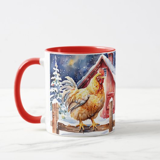 Mug Joli poulet de Noël rustique (Gauche)