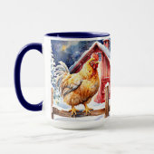 Mug Joli poulet de Noël rustique (Gauche)