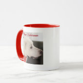 Mug Joli profil de chien blanc Orange rouge Noël (Devant gauche)