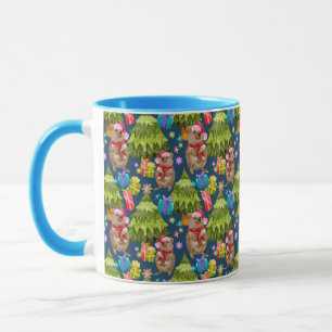 Mug Joli Quokka Noël Bleu