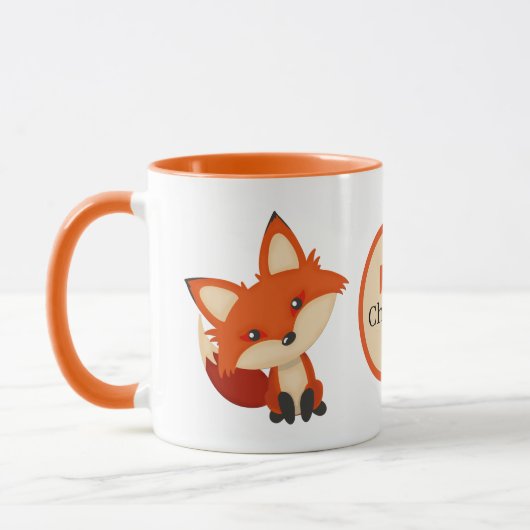 Mug joli renard ajouter monogramme (Gauche)