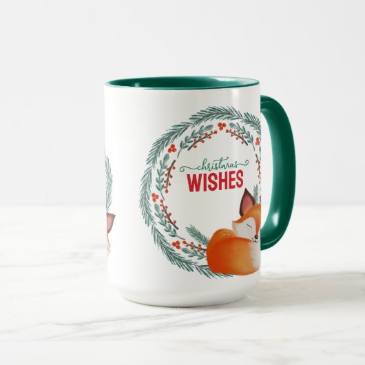 Mug Joli renard endormi Noël (Devant droit)