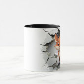 Mug Joli renard sortant d'un mur fissuré (Centre)
