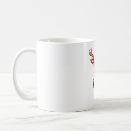 Mug Joli renne avec Noël à l'Écharpe (Gauche)