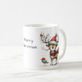 Mug Joli renne blanc Joyeux Noël (Devant droit)