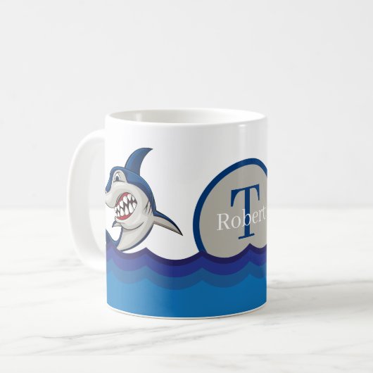 Mug Joli requin ajouter du monogramme (Devant gauche)