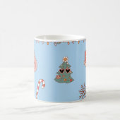 Mug Joli Rétro Nostalgique Noël Pastel Bleu Clair (Centre)