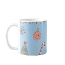 Joli Rétro Nostalgique Noël Pastel Bleu Clair