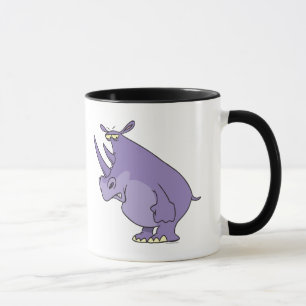 Mug joli rhino rhinocéros violet idiot dessin animé