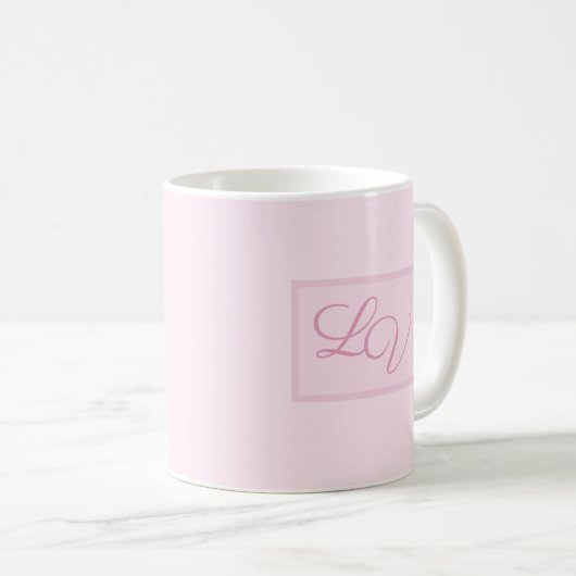 Mug Joli rose et blanc doux (Devant droit)