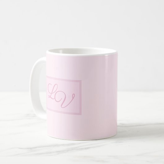 Mug Joli rose et blanc doux (Devant gauche)