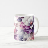 Mug Joli rose et violet floral Chic Shabby Chic (Devant droit)