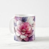 Mug Joli rose et violet floral Chic Shabby Chic (Devant gauche)