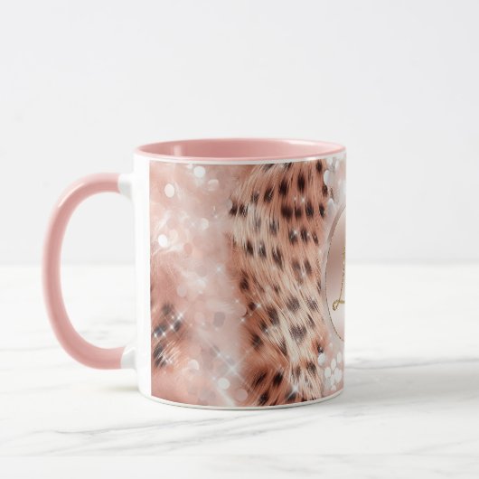 Mug Joli Rose Gold Leopard Bokeh (Gauche)