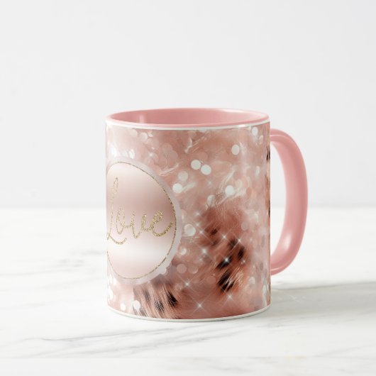 Mug Joli Rose Gold Leopard Bokeh (Devant droit)