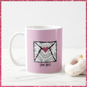 Mug Joli rose Love Note Coeur