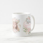 Mug Joli rose rose floral bébé Elephant fille photo (Devant droit)