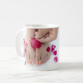 Mug Joli salon fuchsia de pédicurie de rose de rose (Devant gauche)
