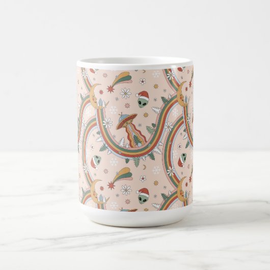 Mug Joli sapin de Noël Alien arc-en-ciel Motif de vaca (Centre)