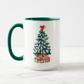 Mug Joli sapin de Noël enneigé vert (Gauche)