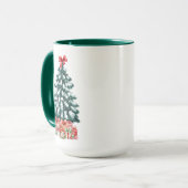 Mug Joli sapin de Noël enneigé vert (Devant gauche)