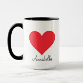 Mug Joli Script actuel Aimez-vous Big Red Heart Café (Gauche)