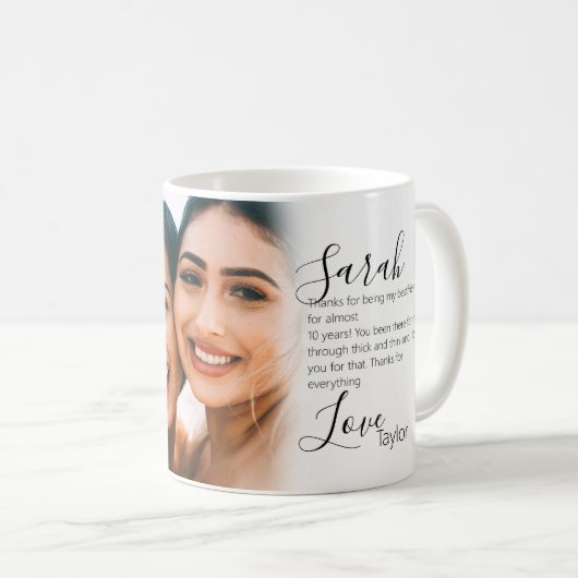 Mug joli script de bestin photo meilleur ami (Devant droit)