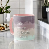 Mug Joli script violet ombre turquoise typographie ray