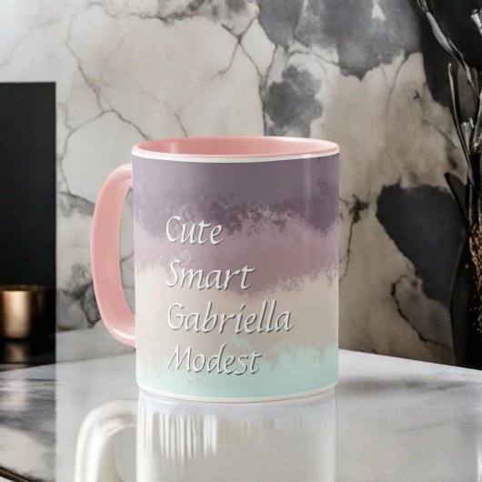 Mug Joli script violet ombre turquoise typographie ray