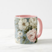 Mug Joli Shabby Chic Fleur Floral (Devant droit)