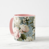Mug Joli Shabby Chic Fleur Floral (Devant gauche)