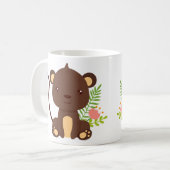 Mug Joli Singe Brown Aux Fleurs Roses (Devant gauche)
