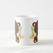 Mug Joli Singe Brown Aux Fleurs Roses (Centre)