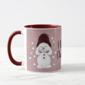 Mug Joli Snowman Paisible Noël Rose (Gauche)