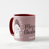 Mug Joli Snowman Paisible Noël Rose (Devant gauche)